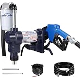 Ensurix Gas &amp; Diesel Fuel Transfer Pump 12V 20GPM | Heavy Duty Diesel Transfer Pump, 12 Volt Fuel Transfer Pump Kit with Auto Nozzle, Hose &amp; Filter for Transfer Tank