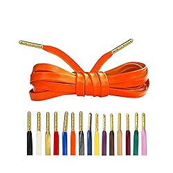 Loop King Laces - Premium Orange Flat Leather Shoe