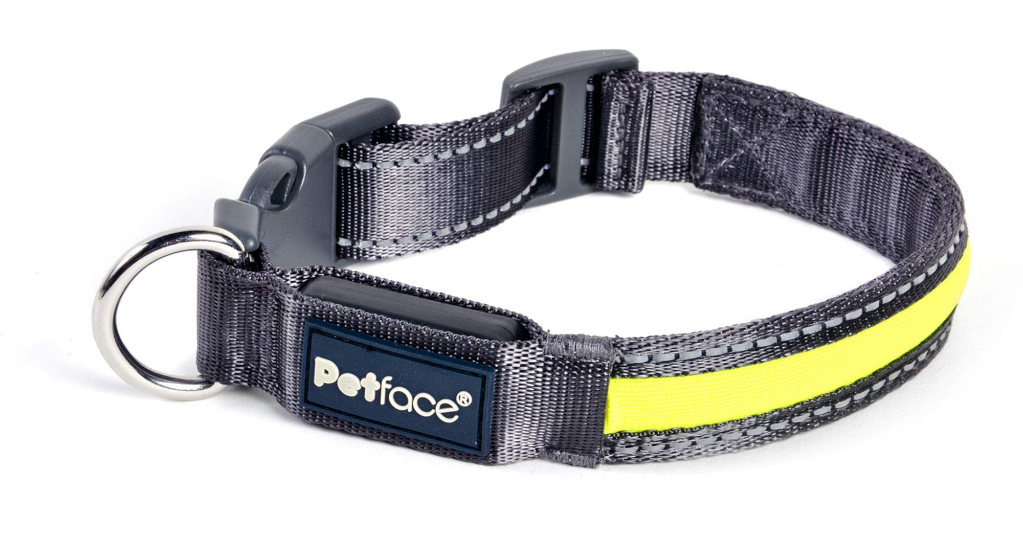 Petface (Outdoor Paws by Petface) Flashing Yellow Reflective Dog Collar, Large — image 1