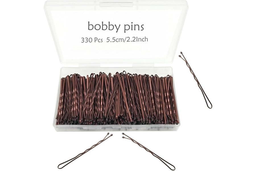 Bobby Pins Brown, 330 Count 2.2 Inch Hair Pins With Cute Box, Premium Bobby Pin For Kids, Girls And Women, Great For All Hair Types