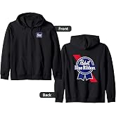 Pabst Crest and Ribbon Licensed Logo Zip Hoodie