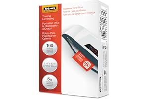 Fellowes Laminating Business Ca:Rd 5mil 100pk (52031), Clear
