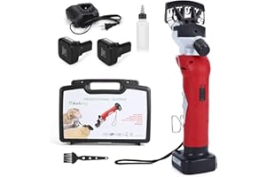 DUCKBOY Cordless Sheep Shears Clippers, Rechargeable Animal Pet Hair Clipper Groomer Shears 380W 18V for Animal, Goats, Cattle, Farm Livestock Pet, Hair Shaving