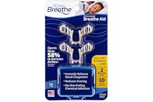ZQuiet, Breathe, Anti-Snoring Nasal Dilator with Storage Case, Natural Snoring Solution, 2 Count, 30-Day Supply, Made in USA