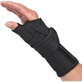 Comfort Cool Wrist Brace with Thumb Support - Black, Left Hand, Medium | Breathable Wrist Splint with CMC Thumb Joint Stabilizer for de Quervains Tenosynovitis, Arthritis &amp; Tendinitis Relief
