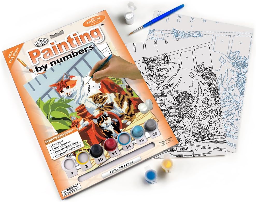 Royal & Langnickel Painting by Numbers A4 Size Cat and Kittens Designed Painting Set