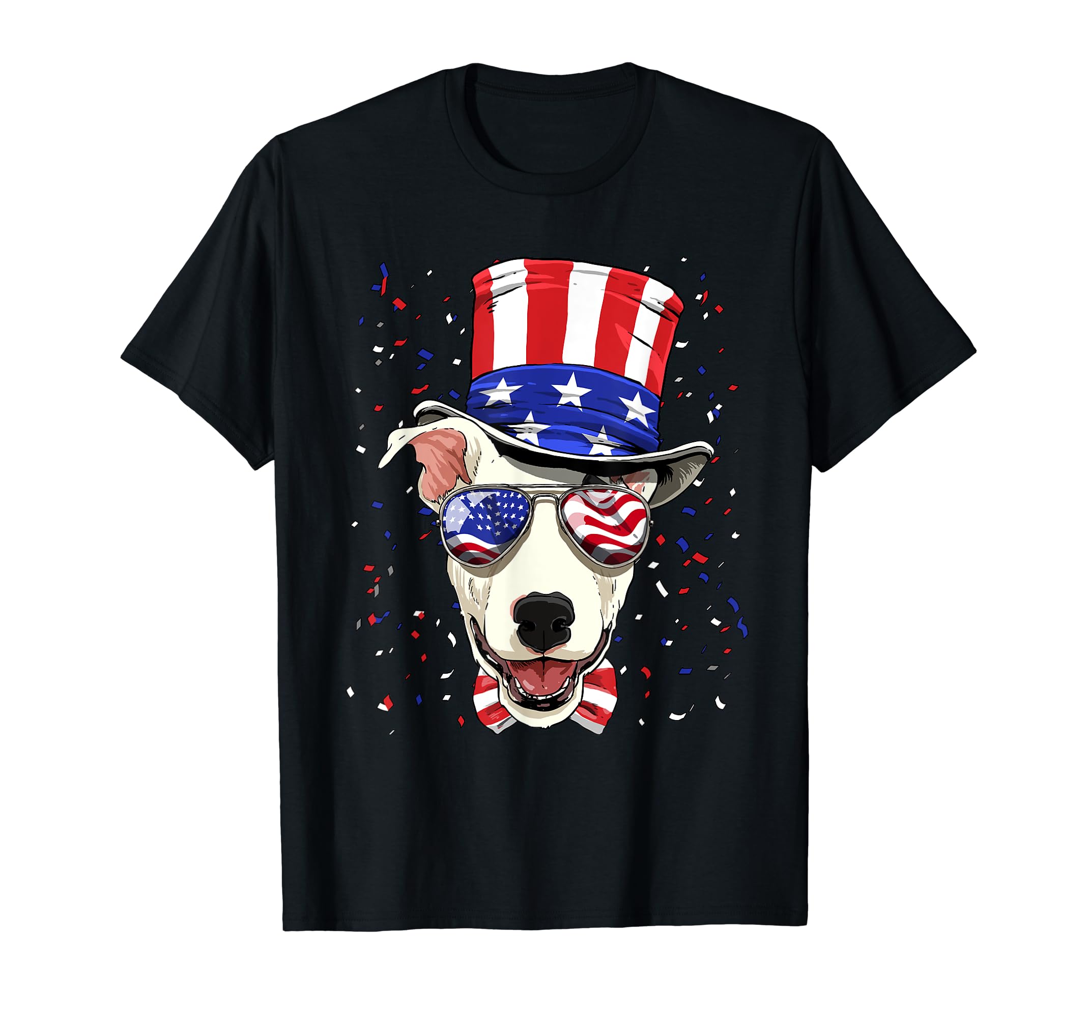 Bull Terrier 4th of July American Dog USA Flag T-Shirt