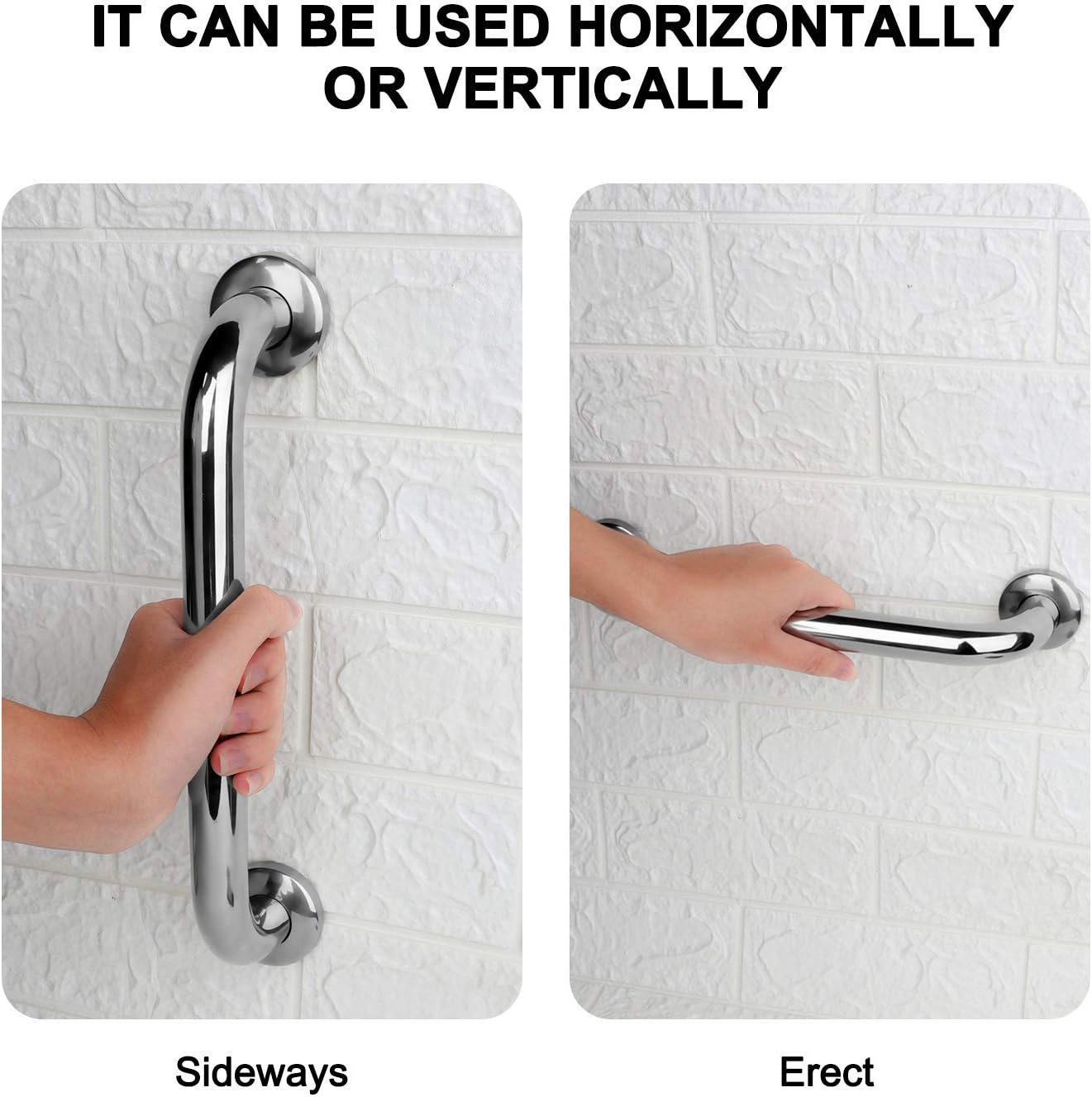 2 Pack 12 Inch Shower Grab Bar, Stainless Steel Bathroom Grab Bar, Shower Handle, Bath Handle, Grab Bars for Bathroom: Home & Kitchen