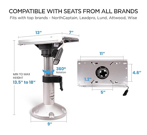 Adjustable Boat Seat Pedestal Boat Seats and Pedestals Boat Seat
