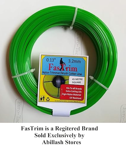 FASTRIM 3.2 mm (0.12inch) 45 m Square/Green/Grass Cutter/Nylon Trimmer line
