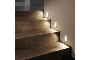 VST Motion Sensor Step Night Light, Rechargeable Battery Powered Led Light with Magnetic Suck Installation for Bedroom Hallway Stair Nursery Kids Room (2.68 inch 3000K 6Pack Silver)