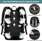 WENIG 17.3 Inch Travel Laptop Backpack Anti Theft USB Charge Port Black view 5