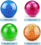 Hymaz 3D Maze Ball Puzzle Blue Kids Teens Adults Travel Brain Teaser Toy view 7