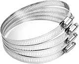 Leryati 4 Pcs Hose Clips 118-140mm 304 Stainless Steel Worm Drive Clamps view 1