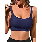 Womens Fashion Bikini Swim Top Comfortable Supportive Sports Bra Swimsuit Top for Swimming Beach Yoga