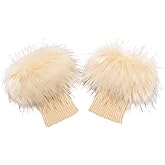 LA CARRIE Women Faux Fur Plush Leg Warmers Short Furry Fuzzy Leg Cuffs Girls Winter Knitted Boot