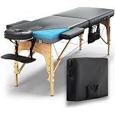 Luxton Home Memory Foam Massage Table Premium Portable Foldable Massage Bed Height Adjustable 72 Inches Long 27 Inches Wide Home Salon Spa Bed Tattoo Table with Accessories &amp; Carrying Case Easy Set Up