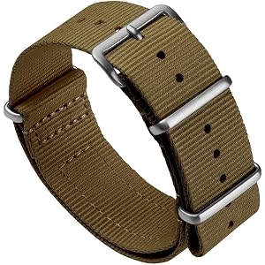 WatchGecko Standard Issue Nylon Watch Strap | Classic British MoD Inspired Nylon Watch Band, Stainless Steel Hardware, Double