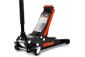 AV Steel Low Profile Floor Jack 3 Ton (6600 lbs), Heavy Duty Hydraulic Jack for Car, Heavy-Duty Floor Jack with Dual Pistons Quick Lift Pump, Car Floor Jack with Lifting Range 3-1/8'' to 19-7/8''