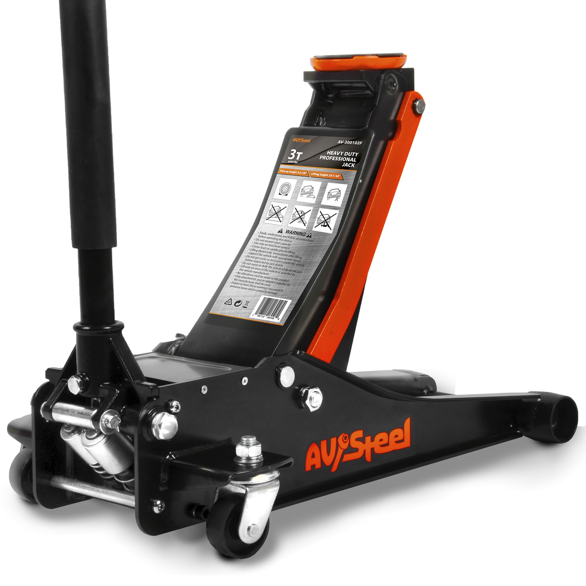 Photo 1 of ***IMAGE REFERENCIA*** AV Steel Low Profile Floor Jack 3 Ton (6600 lbs), Heavy Duty Hydraulic Jack for Car, Heavy-Duty Floor Jack with Dual Pistons Quick Lift Pump, Car Floor Jack with Lifting Range 3-1/8'' to 19-7/8'' sm
