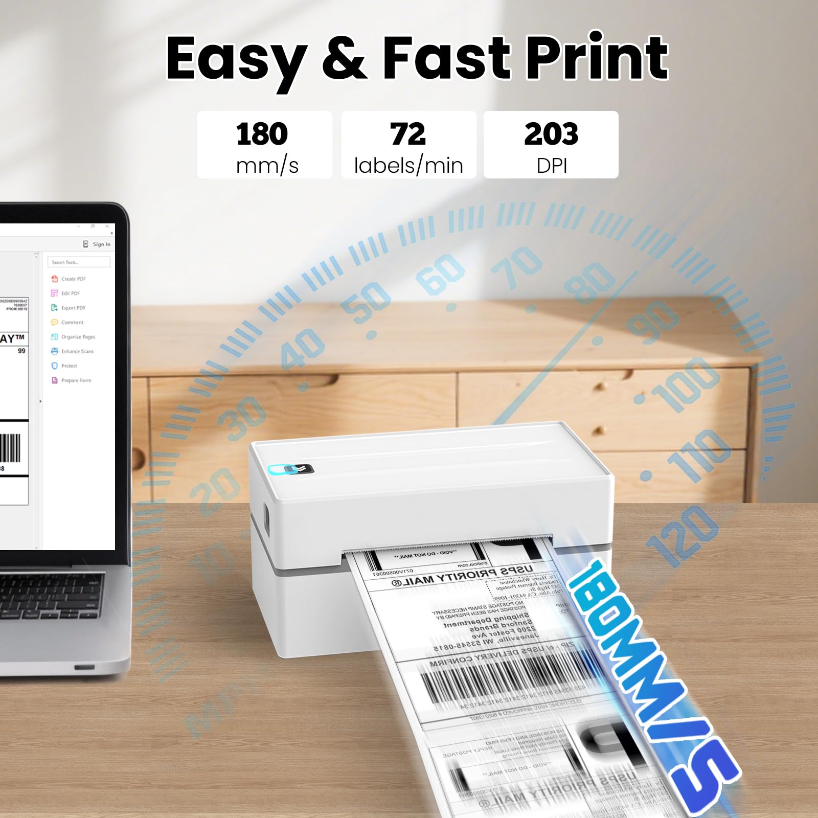 Anycash Bluetooth Thermal Label Printer, Wireless 4x6 Shipping Label Printers for Small Business, Compatible with Android&iOS and Windows, Address Label Printer for Amazon, Ebay, Shopify, Etsy, USPS