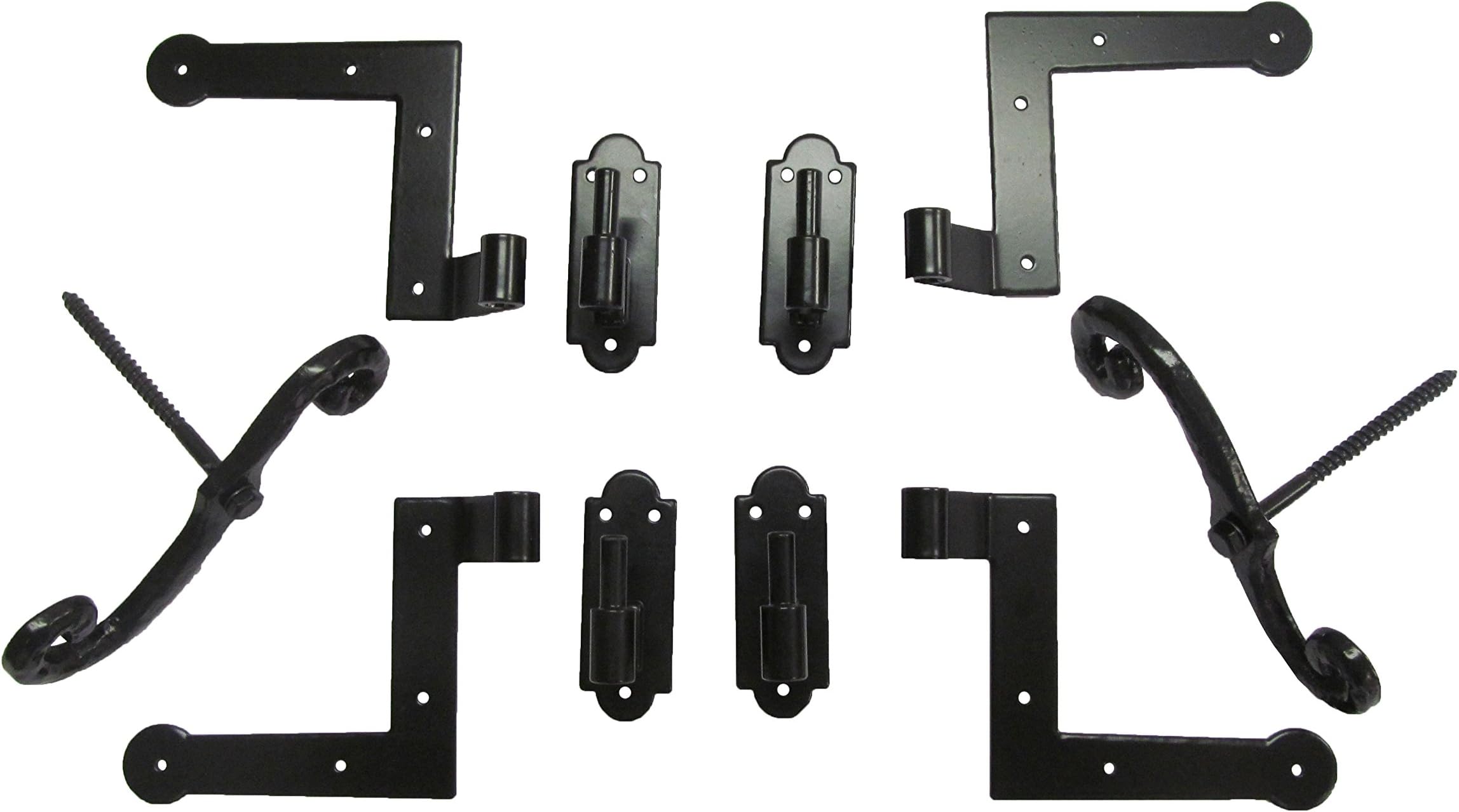 New York Style Shutter Hinge (4) Hardware Set Brick Mount with S/Dogs (2)