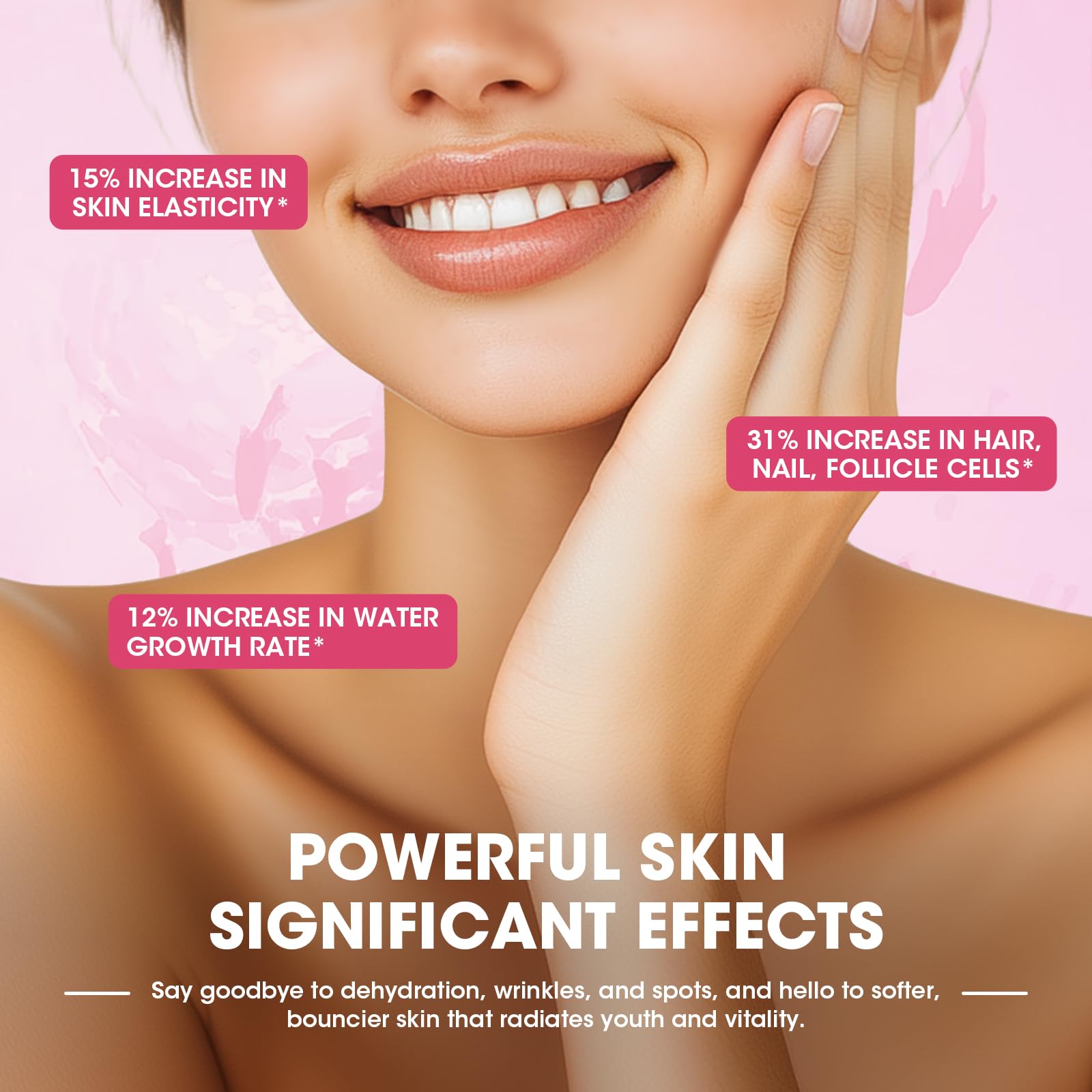 Liquid Collagen Peptides Drink, Liquid Collagen and Biotin Supplement for Women with Coenzyme Q10, Hyaluronic Acid, Biotin, Vitamin C, E - Support Revitalize Skin Elasticity, Hair Nail & Smooths
