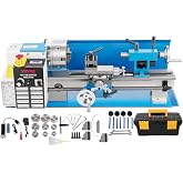 VEVOR 7"x14" Metal Lathe, Upgraded Digital Display, 550W | Variable Speed 2250RPM, 3-jaw Chuck, CNC Mini Lathe Machine, Precision Tool Box, Benchtop