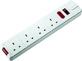 Masterplug SWFG4W-MP 4 Way Trailing Socket with Power Switch 13 Amp White view 1