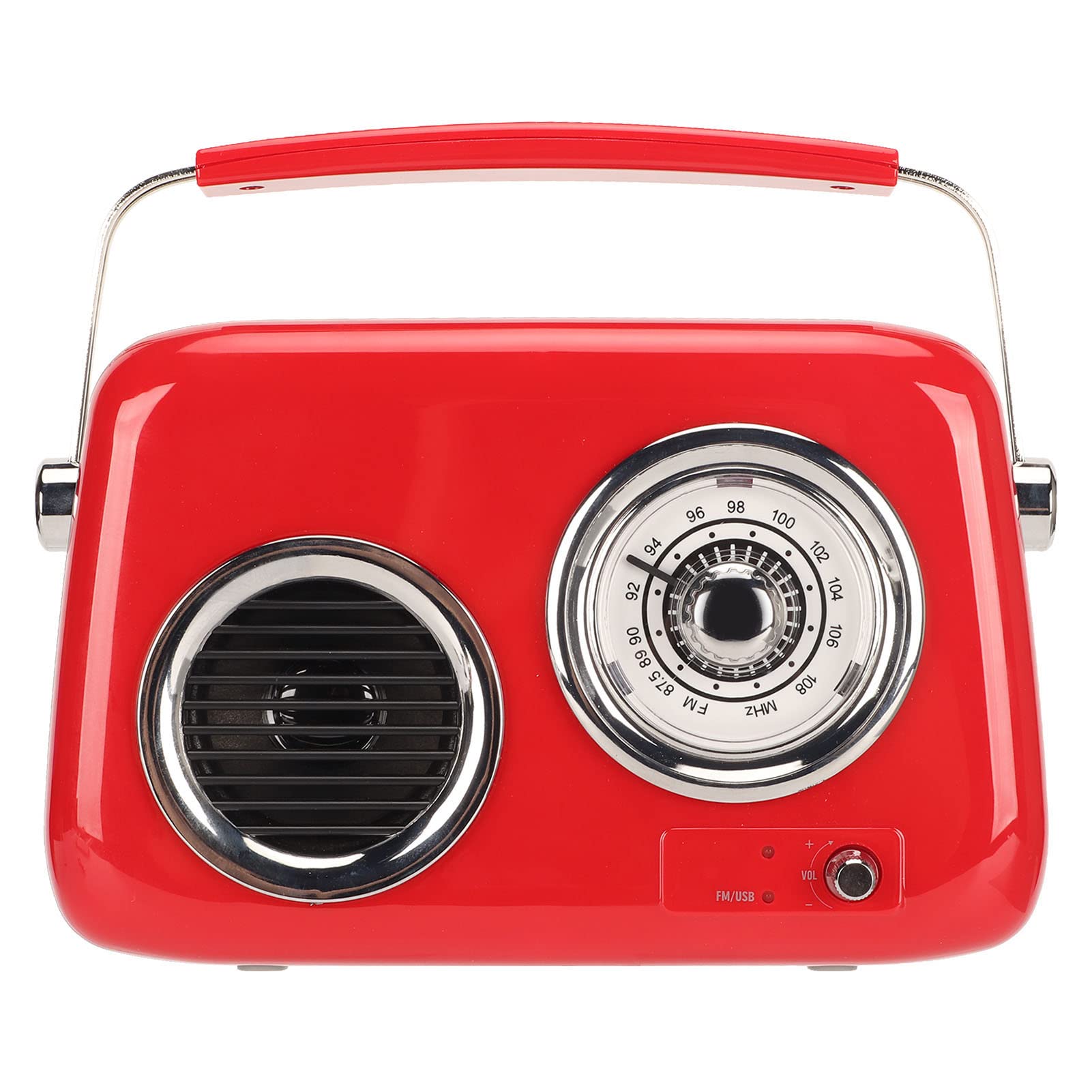 Vintage Bluetooth Speaker, Portable Digital Radio, Handheld HiFi Stereo Sound, Cute Old Fashion Style Radio Speaker for Party Outdoor (Red)