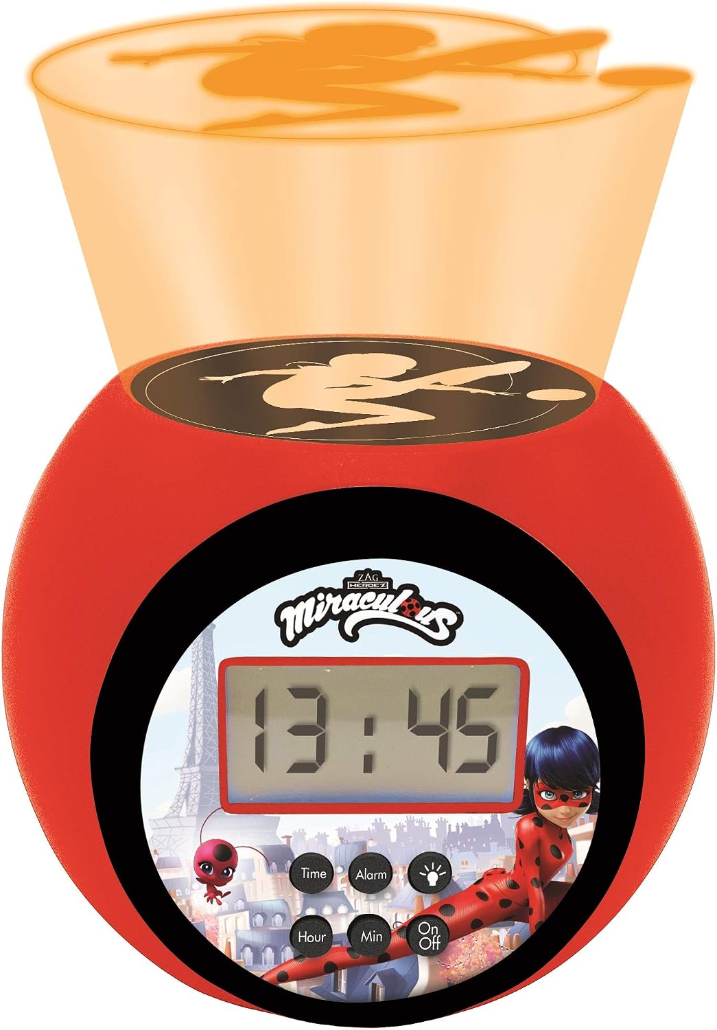 LEXIBOOK, Miraculous Ladybug Cat Noir, Projector Alarm Clock with snooze function and alarm function, Night light with timer - Image 5