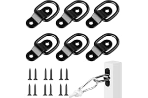D Ring Tie Down Anchors, 6 Pcs Heavy Duty Steel D Rings, D Ring Tie Downs for Boats, Trailers Trucks RV, Warehouse, Garage (B