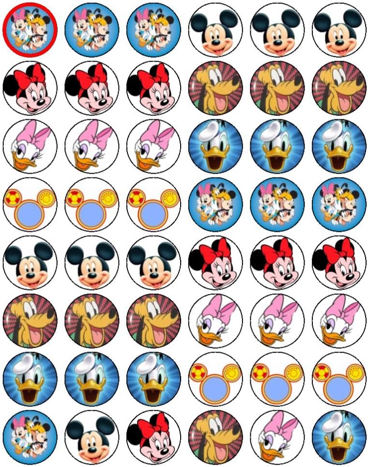 48 Mickey Mouse and Friends Cupcake Toppers Amazon.co.uk Kitchen & Home