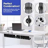HOMMAND Under Desk Cable Management Tray 2 Pack Steel w/ Adhesive & Screw Mount view 5