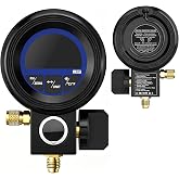 Digital Manifold Gauges HVAC R134a R410a R32 R22 Set | Pressure, Vacuum &amp; Leak Test, 24 NIST Refrigerants incl R1234yf, Backlit LCD, AC Maintenance Tool