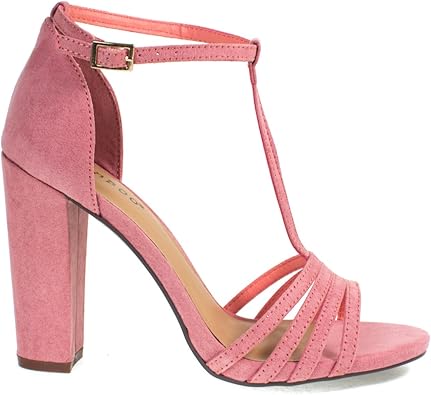 mauve block heel sandals