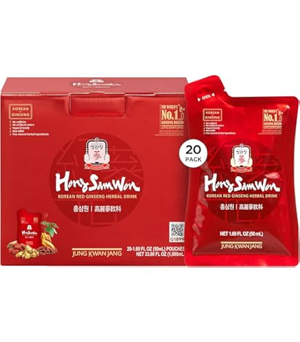 Korean Red Ginseng Mild Instant Tea - 100 Stick Packets - Caffeine Free, Made In Korea
