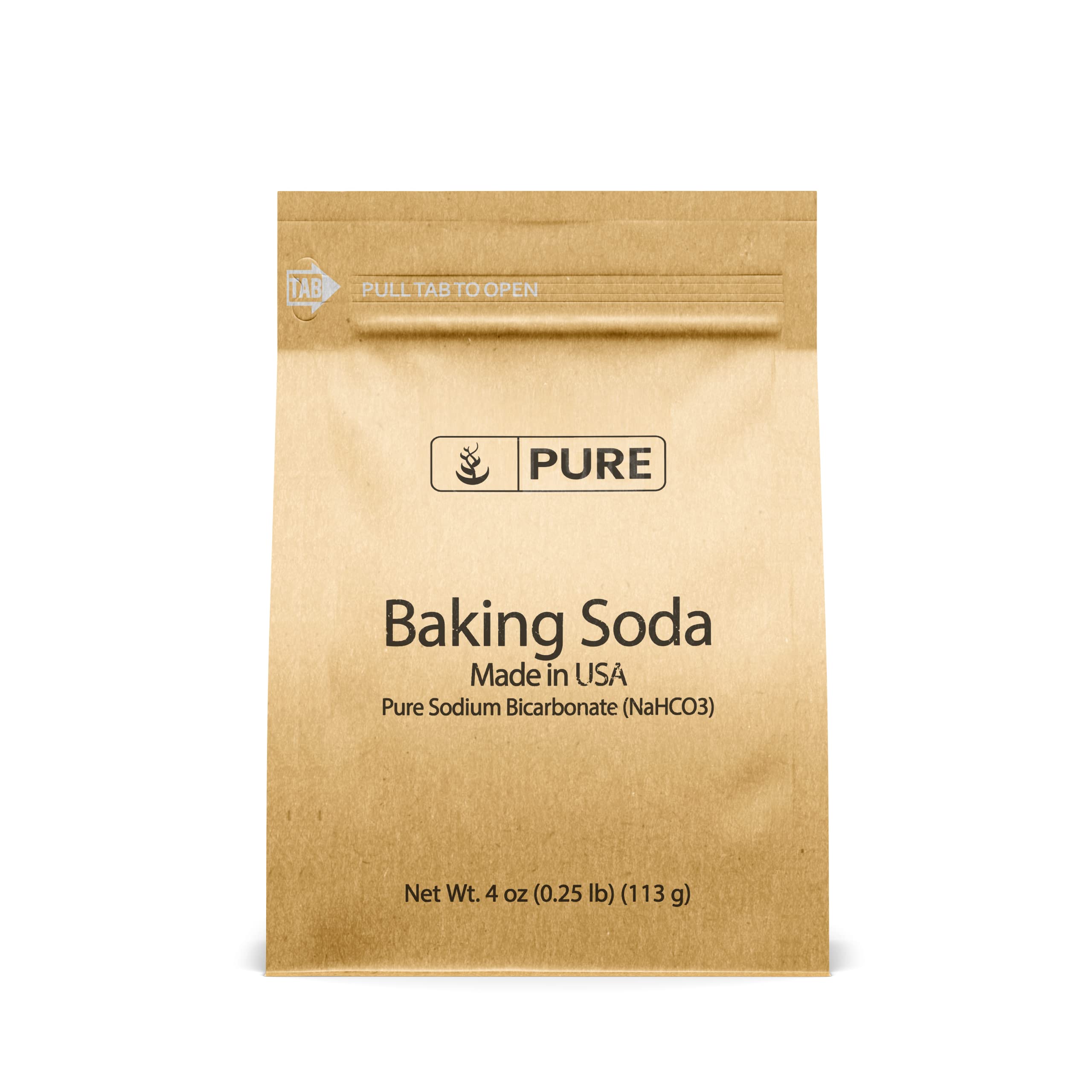 Pure Original Ingredients Sodium Bicarbonate (Baking Soda) (4 oz) Always Pure, No Fillers Or Additives, Eco-Friendly Packaging