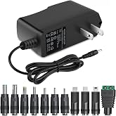 5V 1A AC Adapter DC5V Power Supply Cord with 11 Plug Tips AC to DC 5Volt 1A 500mA 400mA 200mA 100mA Power Adapter for Baby Monitor Graco Swing Camera Raspberry Pi USB Type-C 5V wall Charger 6FT