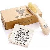 Kent BRD2 Boar Bristle Beard Brush for Men - Specially Cut Natural White Boar Bristle for Flawless Shaping and Grooming, Ergonomic Pistol-Like Grip Wood Handle, Dry or Wet Beard, Distributes Oils