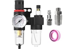 CNZG PNEU Air Pressure Regulator 1/4 Inline Compressor Water Separator Pneumatic Filter with Gauge Parts Compressed AFC2000+US Kit