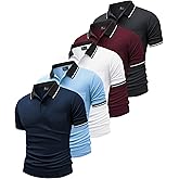 GEEK LIGHTING Men's Polo Shirts with Pocket 5 Pack