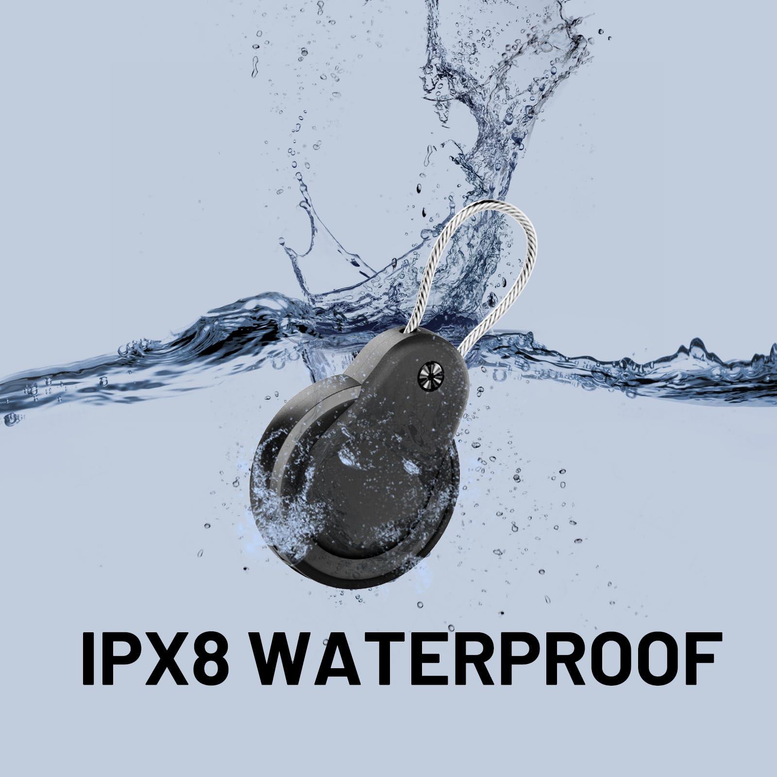 Waterproof AirTag Holder - 4 Pack Lock Case with Keychain for Apple AirTags, Air Tag Keyring with Wire Cable, Durable & Lightweight AirTag Cover for Keys, Kids, Luggage, Backpacks, Pet Collar, Black