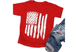 LAZYCHILD American Flag Shirt Toddler Boys Girls Patriotic T-Shirt USA Flag Graphic Tshirts 4th of July Tee Tops