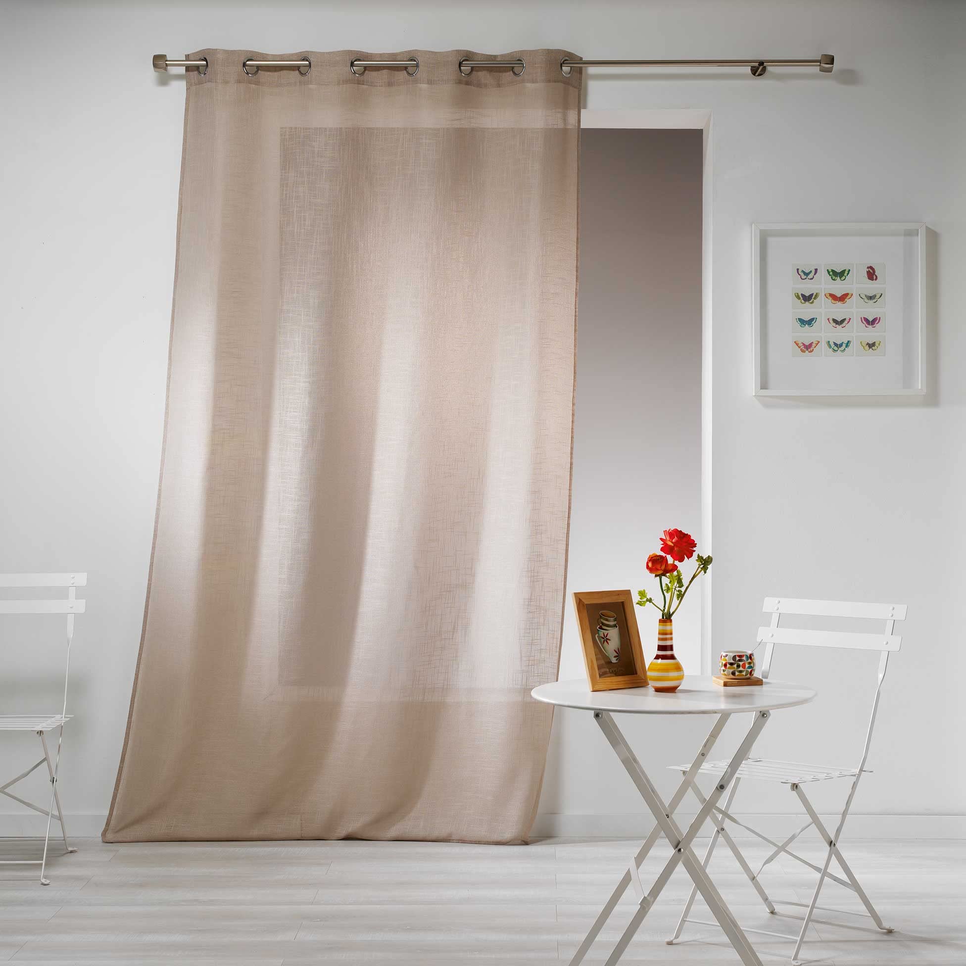 Douceur d 'Intérieur haltona Eyelet, Polyester, Hazelnut, 280x140 cm