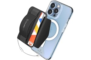 Sinjimoru Magnetic Wallet for iPhone, Magnetic Card Holder, for Magsafe Wallet with Phone Grip, Secure Tag Holder for Anti Dr