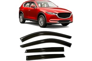 OLLTOZ 2017-2025 Tape-On Rain Guards for Mazda CX-5 Side Window Visor Deflectors Sport Touring Grand Touring Signature Durable Vent Shades 2018 2019 2020 2021 2022 2023 2024 CX5