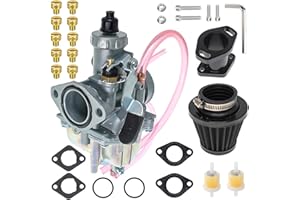 BANWAY 26mm VM22 Carburetor for Predator 212cc Honda GX160 GX200 196cc CT200U KT196 Moto Mini Bike and Go Kart 6.5HP Engine with 38mm Air Filter,Intake Manifold,Main Jets(Black)