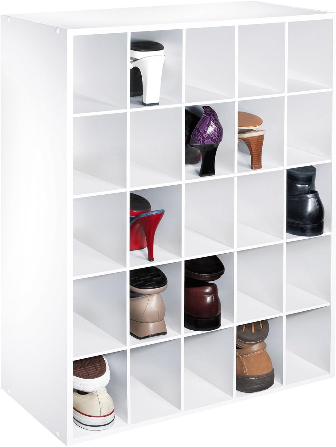 25 pair stackable shoe rack closetmaid on Home Garden Display Stackable 25 Cube Cubby Shoes Storage Unit Organizer Bookcase Closetmaid Household Supplies Cleaning