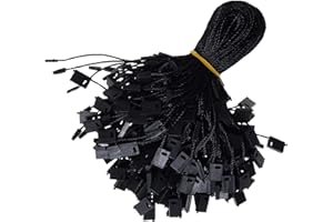 MGTECH 3000Pcs Hang Tag String, 7 Inch Black Nylon Snap Lock Pin Loop Plastic Tag Fastener Hook Ties Clothing Price Tag Rope